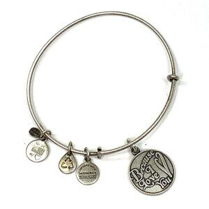 Alex and Ani Because I Love You Charm Bracelet Silver Finish - 2"- 3.5"